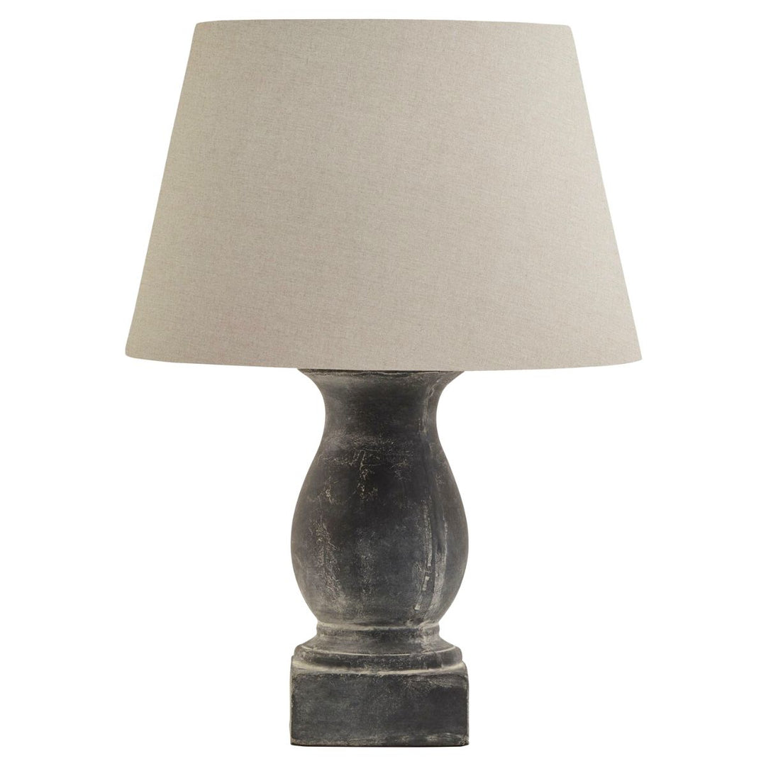 Amalfi Grey Pillar Table Lamp With Linen Shade - Sugarplum Boutique