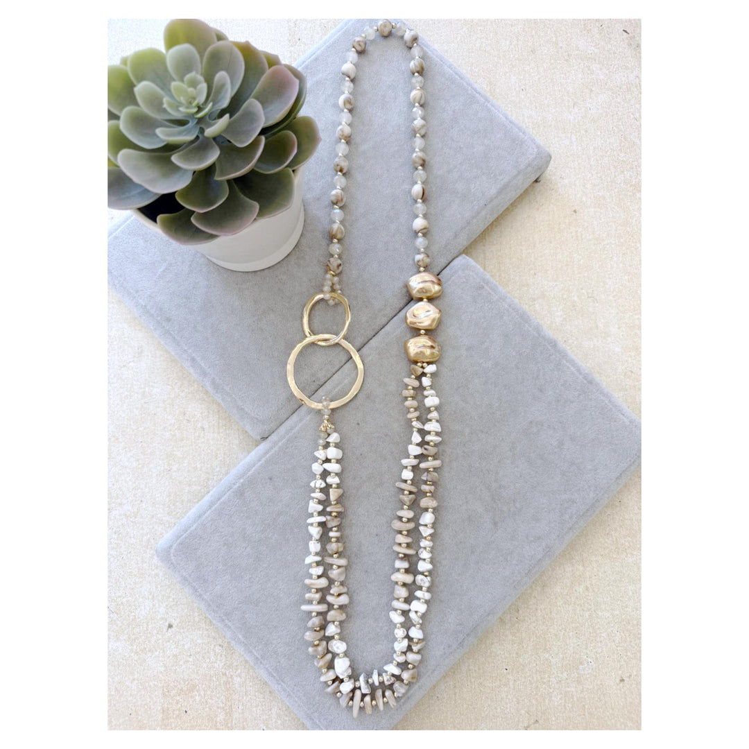 Antigua Long Necklace Gold - Sugarplum Boutique