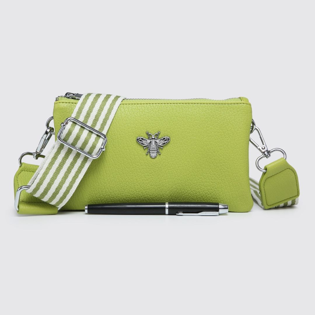 Crossbody Bags Purse With Bee Bee Faux Leather Cross Body Bag Lime