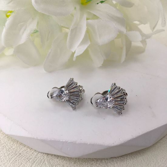 Carol Clip On Diamante Stud Earrings - Sugarplum Boutique