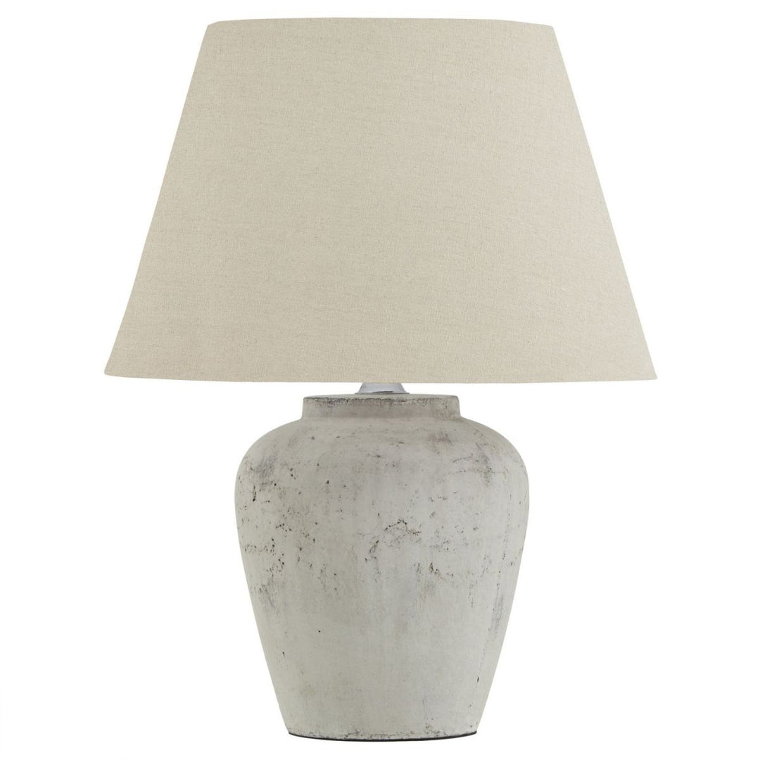 Darcy Antique White Table Lamp With Linen Shade - Sugarplum Boutique