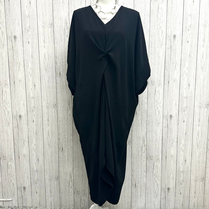 Cassidy Knot Front Dress Black - Sugarplum Boutique