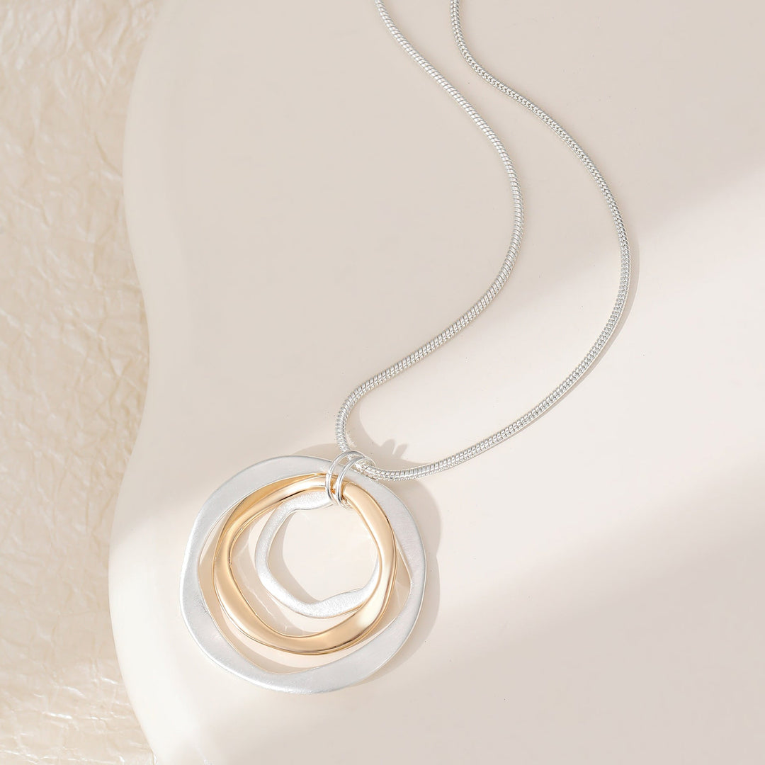 Georgia Triple Circle Short Necklace Gold - Sugarplum Boutique