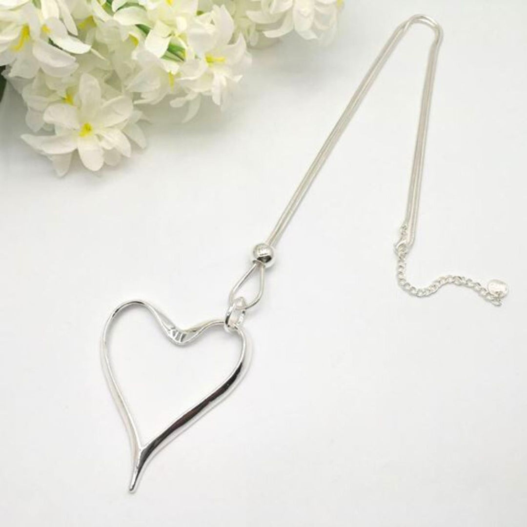 Ginny Long Heart Necklace - Sugarplum Boutique