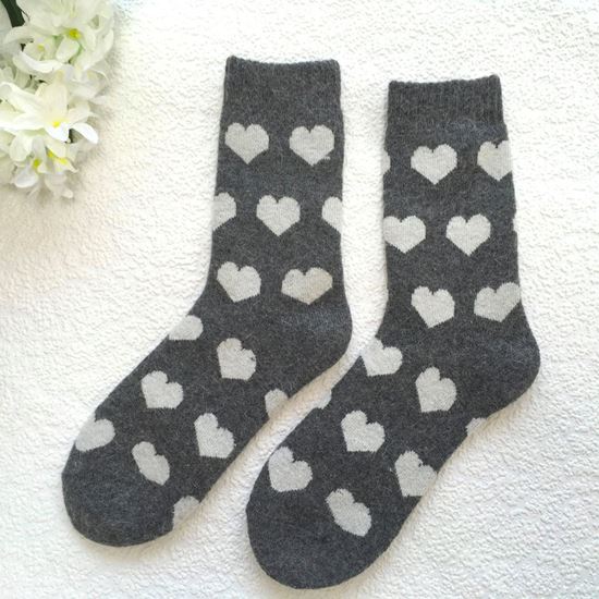 Heart Wool Mix Socks Charcoal Grey - Sugarplum Boutique