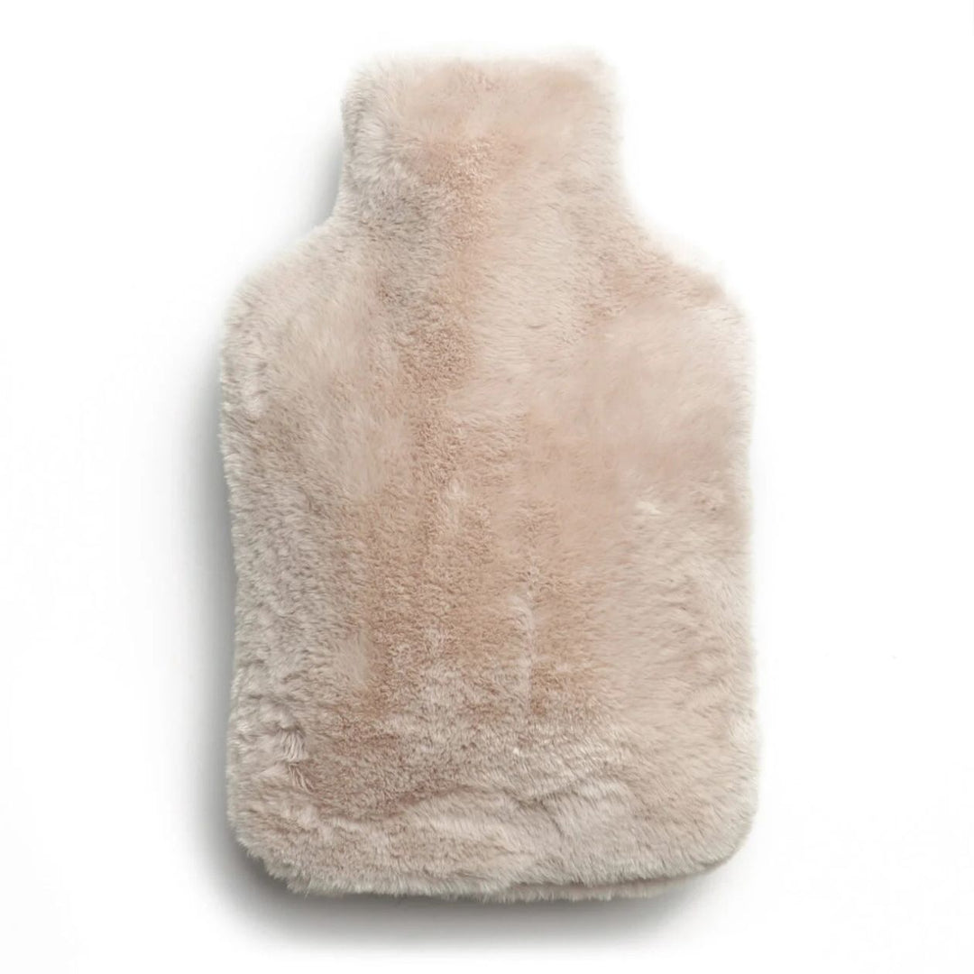 Hot Water Bottle Cosy Faux Fur Cover Cream - Sugarplum Boutique