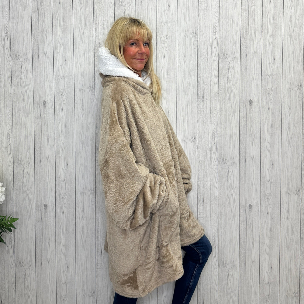 Jessica Oversized Stone Blanket Hoodie - Sugarplum Boutique
