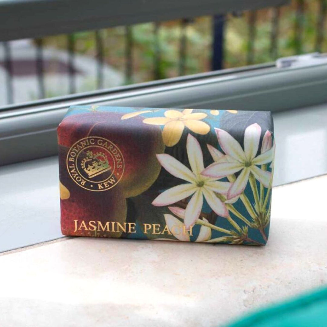Kew Gardens Soap Bar Paper Wrapped Jasmine Peach - Sugarplum Boutique
