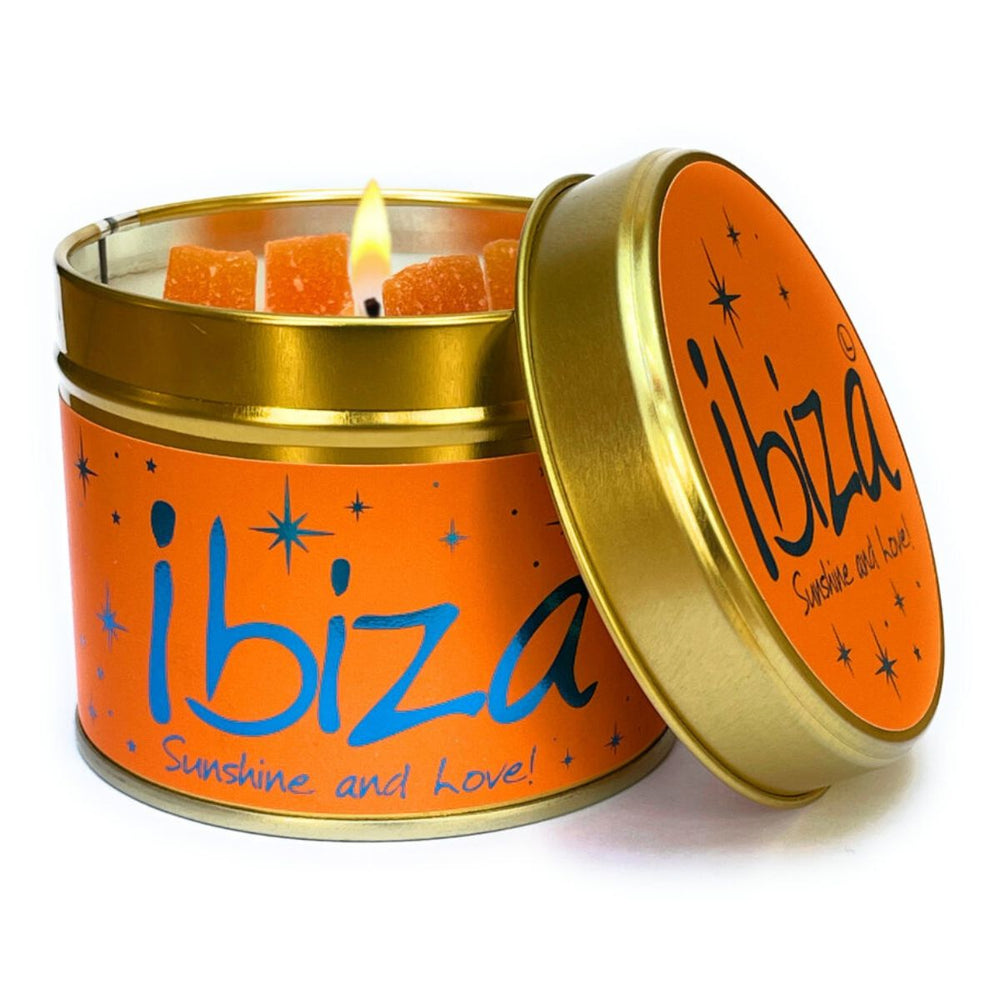 Lily Flame Candle Tin Ibiza- Sugarplum Boutique 