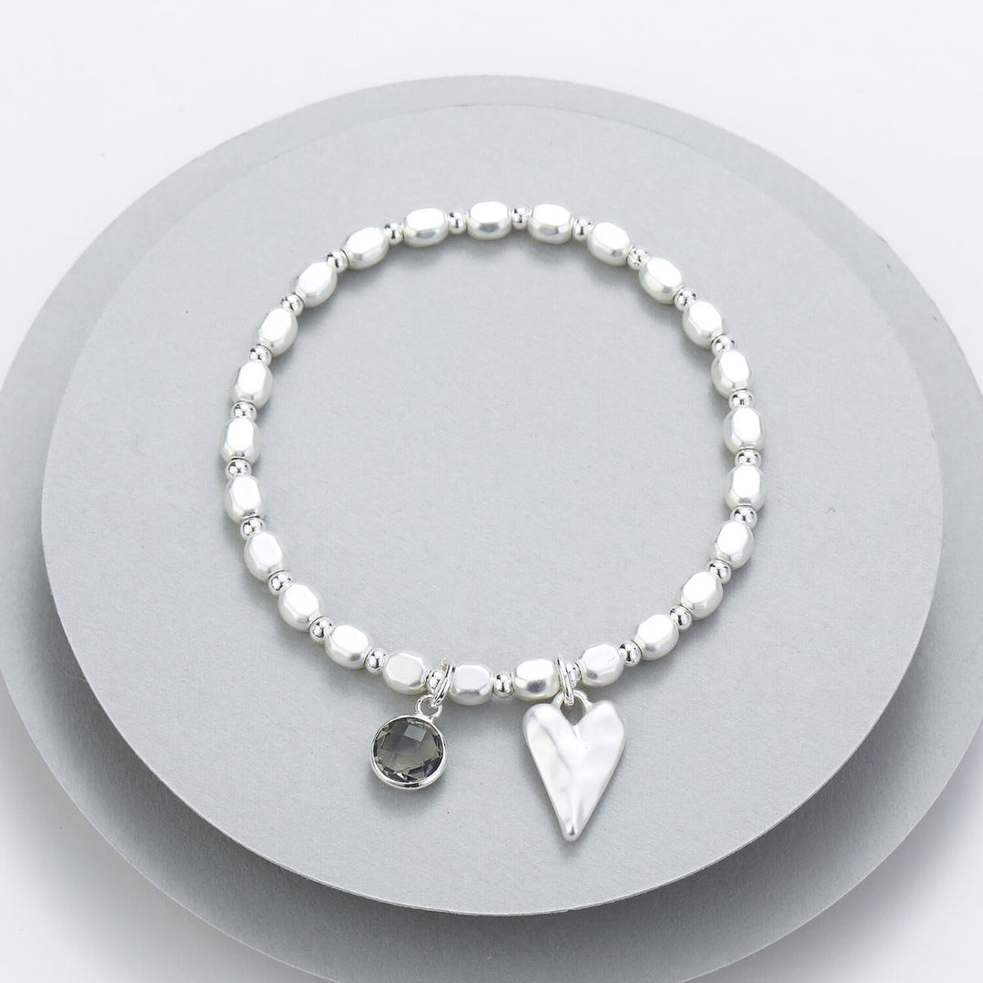 Mae Heart Bracelet Silver - Sugarplum Boutique