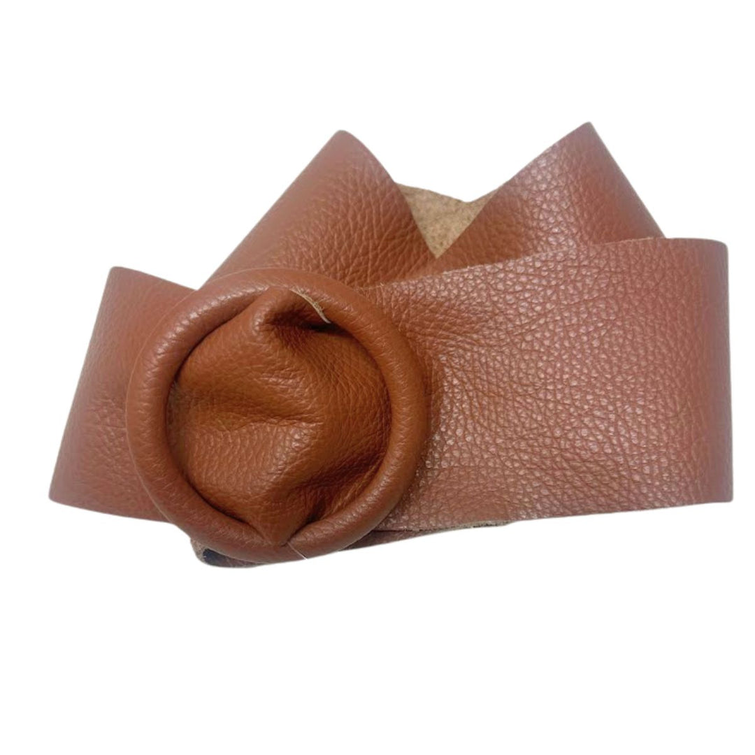 Mylie Leather Belt Tan Brown - Sugarplum Boutique
