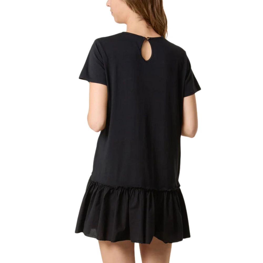Percy Cotton Tiered Frill Dress Black - Sugarplum Boutique