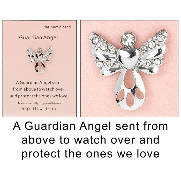 Platinum Plated Guardian Angel Pin Brooch Sent From Above - Sugarplum Boutique
