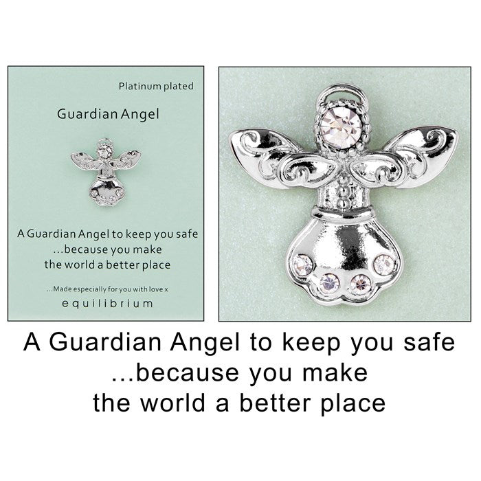 Platinum Plated Guardian Angel Pin Brooch To Keep You Safe - Sugarplum Boutique
