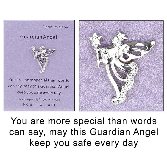 Platinum Plated Guardian Angel Pin Brooch You Are More Special - Sugarplum Boutique