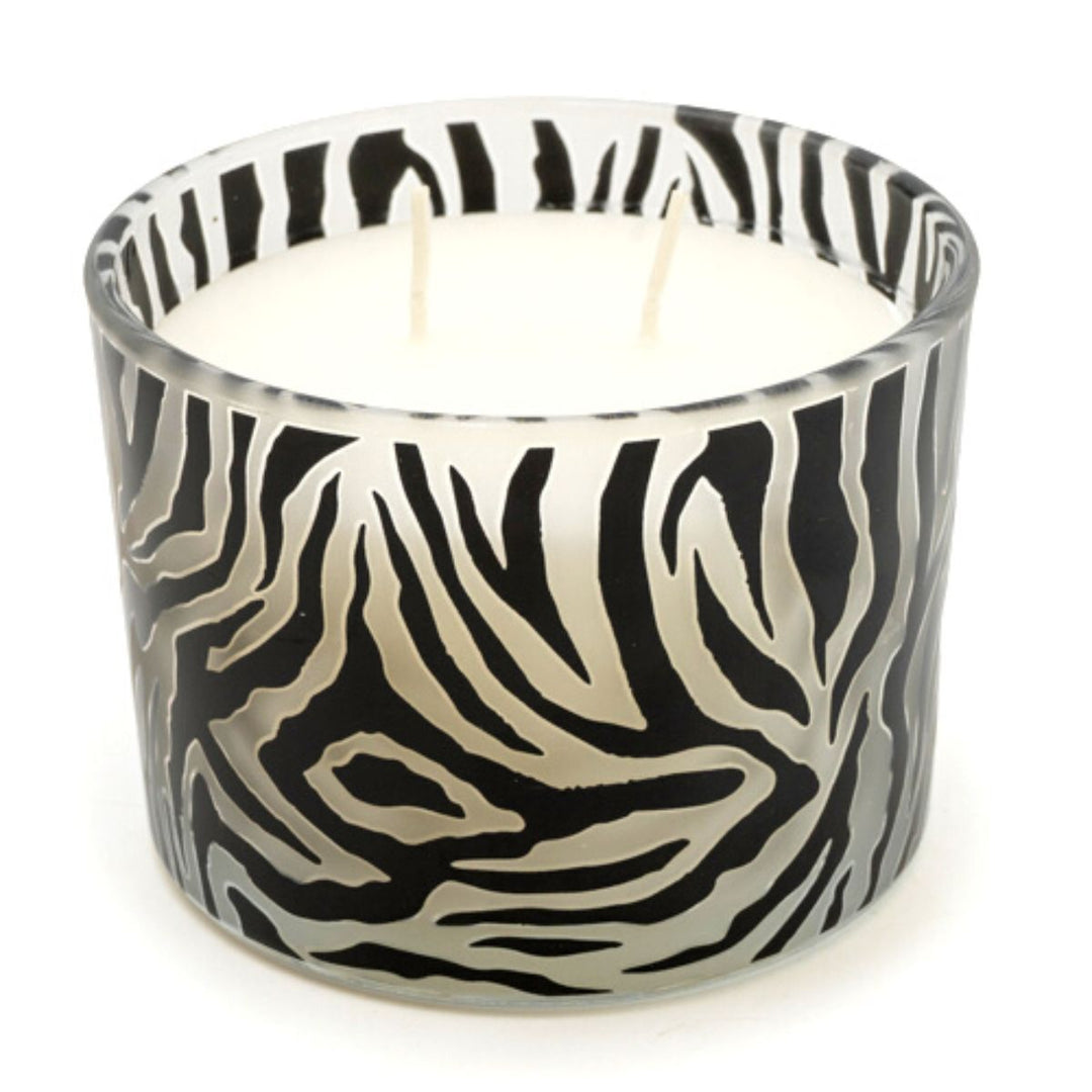 Zebra Glass Candle - Sugarplum Boutique
