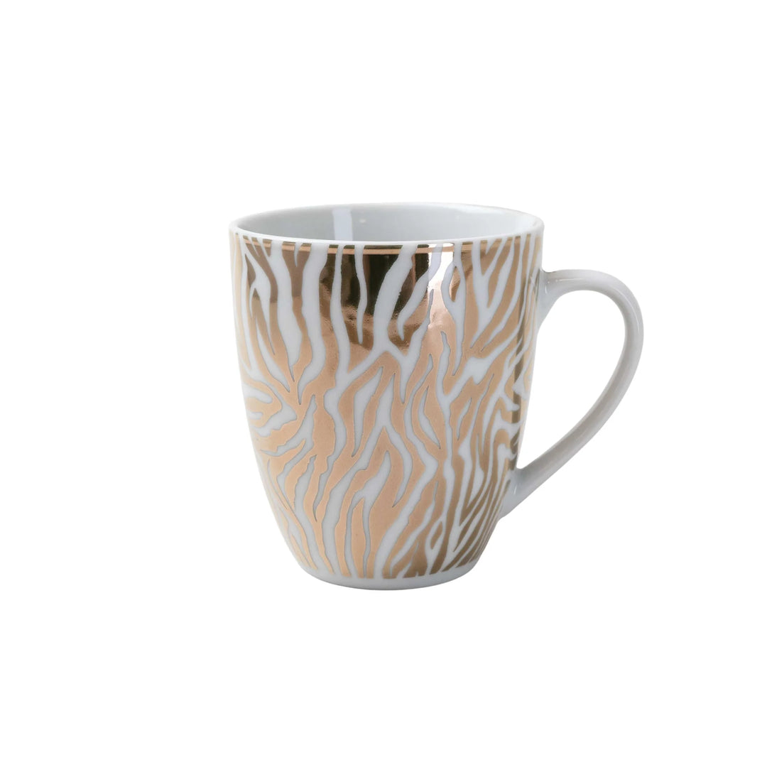 Gold Zebra Print Curved Mug - Sugarplum Boutique