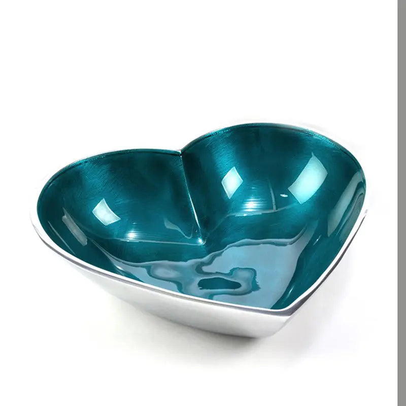 Enamel Recycled Large Heart Dish Turquoise - Sugarplum Boutique