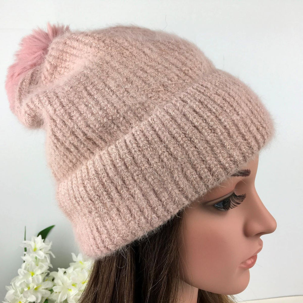 Bethan Bobble Hat Pink - Sugarplum Boutique