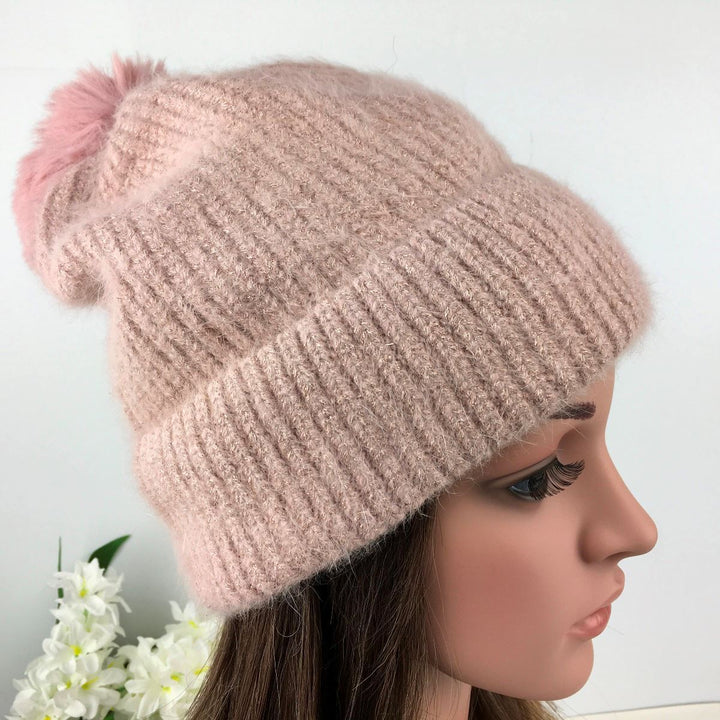 Bethan Bobble Hat Pink - Sugarplum Boutique