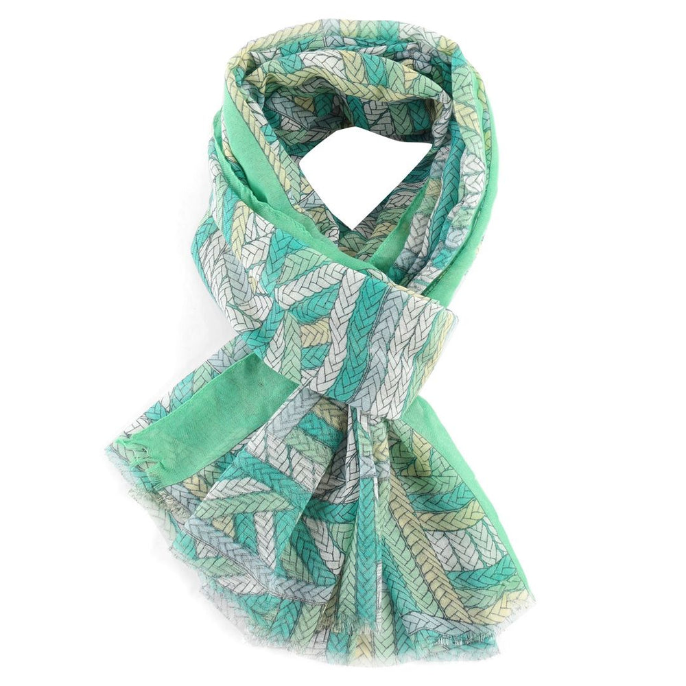 Abstract Rope Print Scarf Green - Sugarplum Boutique 