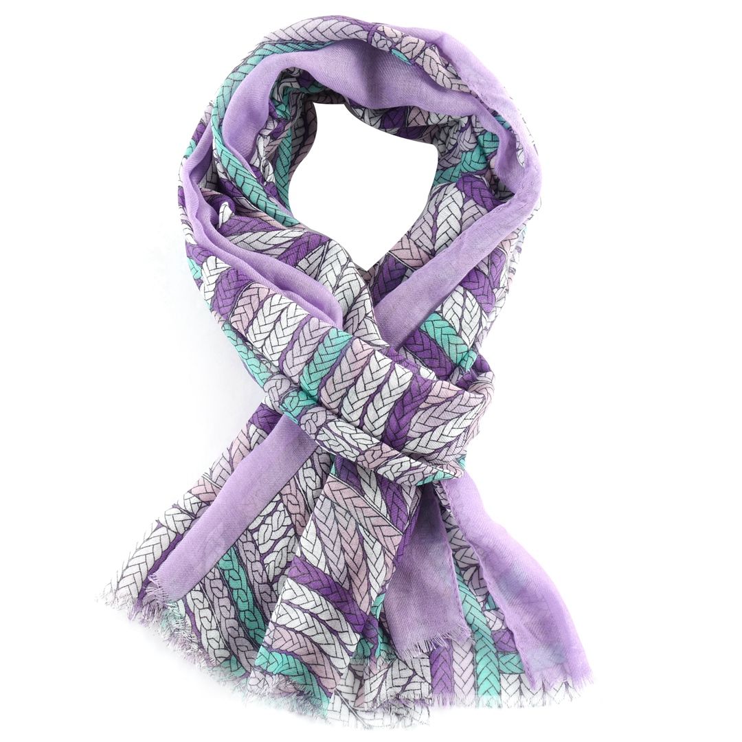 Abstract Rope Print Scarf Purple - Sugarplum Boutique 