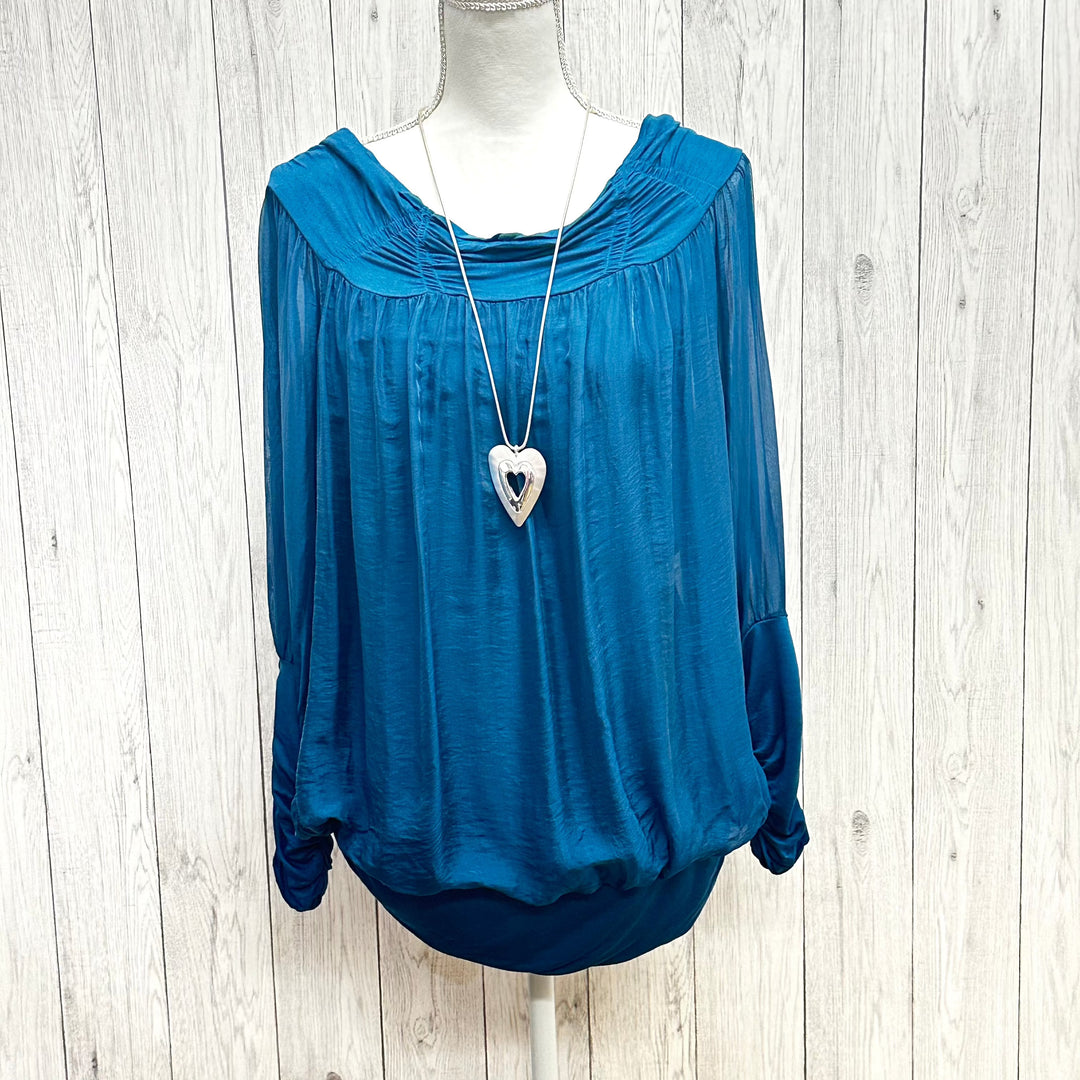 Philly Phase 8 Silk Top Teal - Sugarplum Boutique