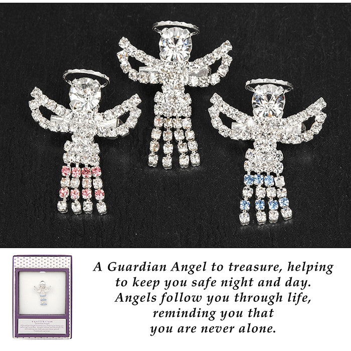Guardian Angel Diamante Brooch - Sugarplum Boutique