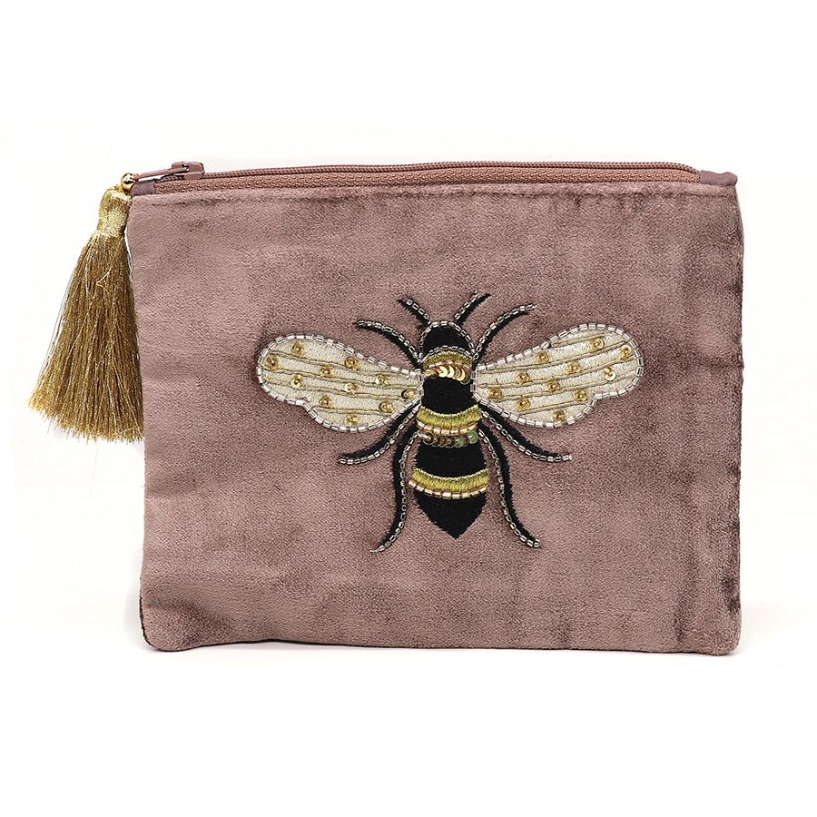 POM Mink Embroidered Bee Purse - Sugarplum Boutique