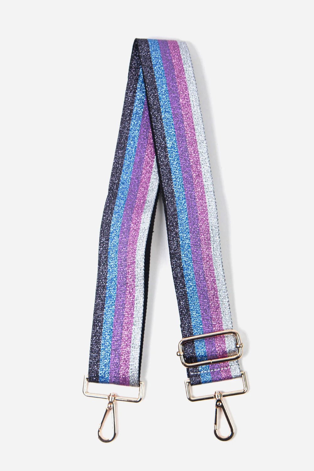 Blue Purple Lurex Stripe Bag Strap - Sugarplum Boutique