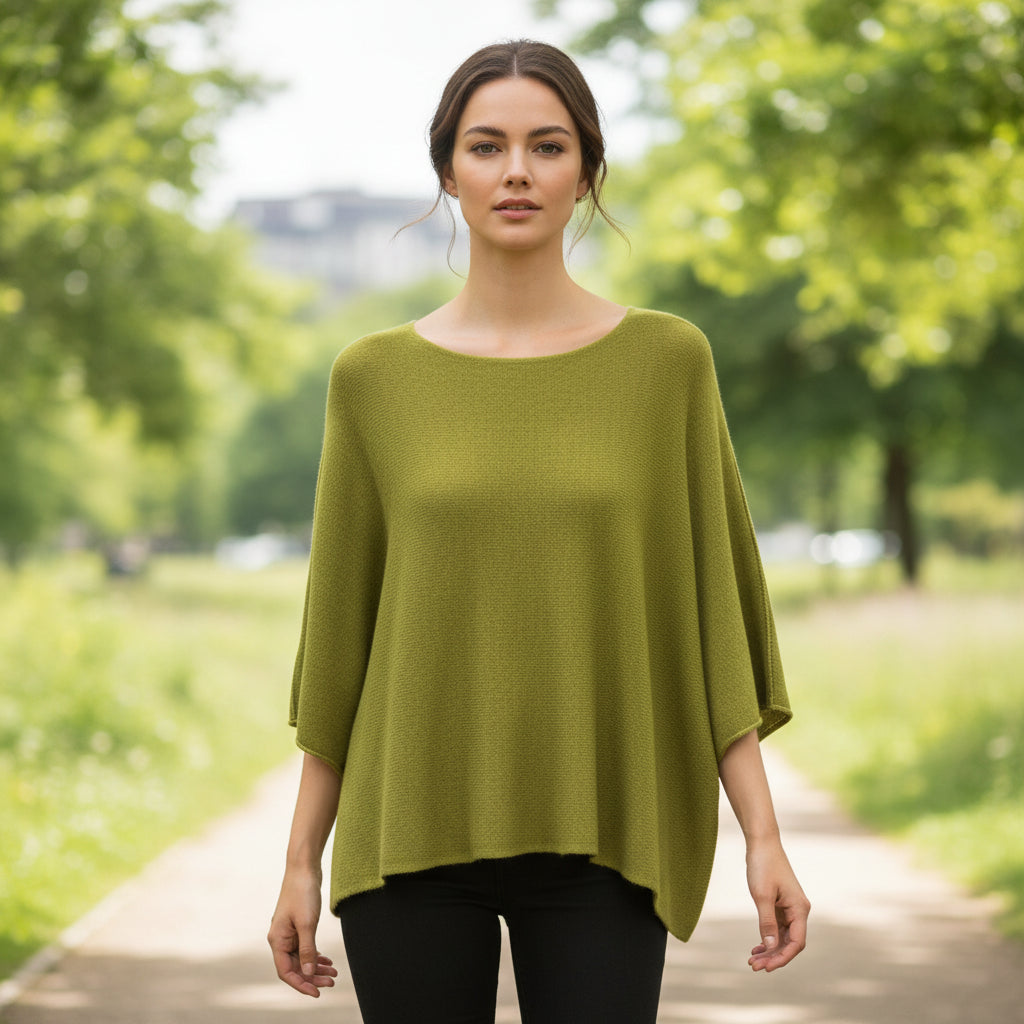 Addie Relaxed Fit Olive Green Half Sleeve Jumper - Sugarplum Boutique
