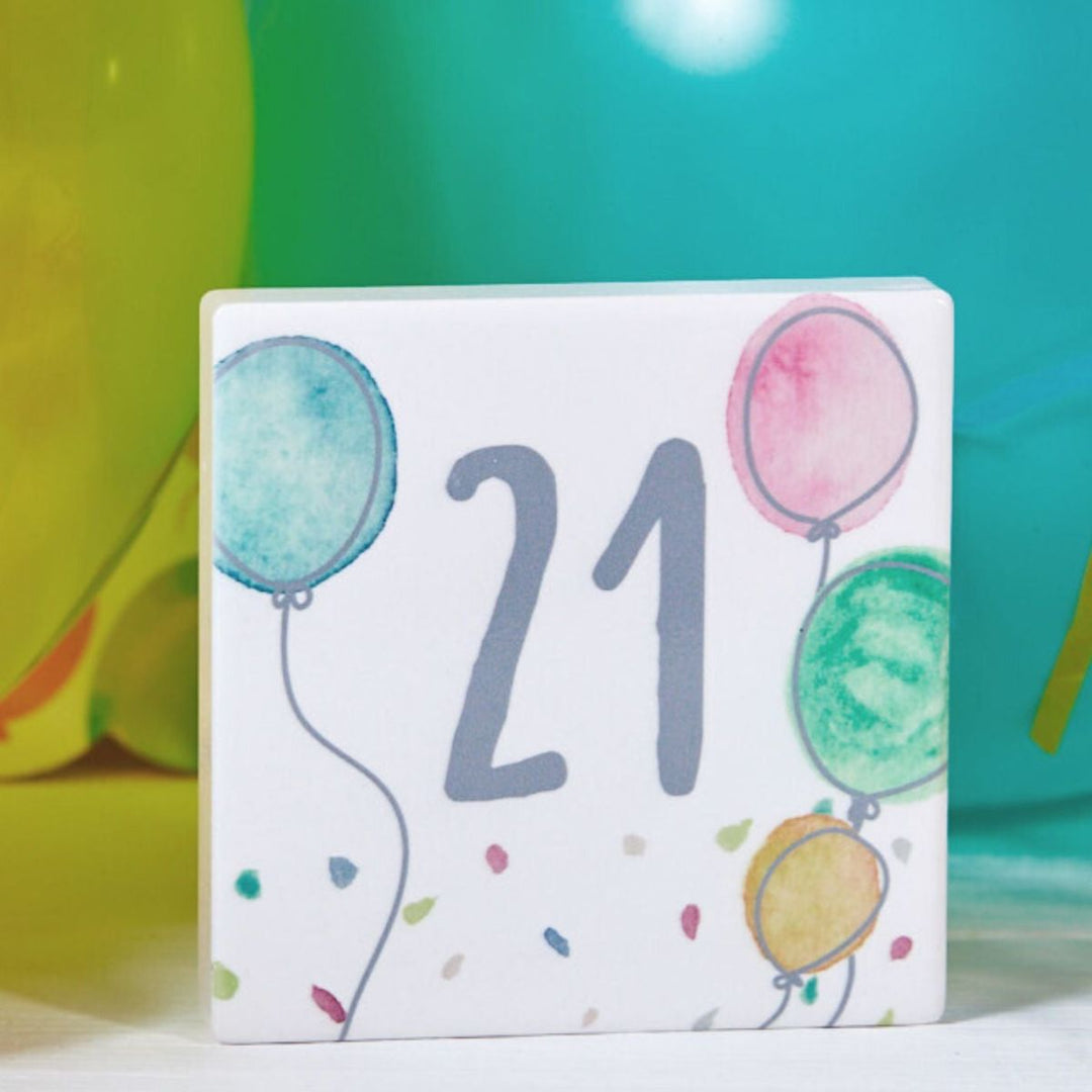 Age Birthday Block 21 - Sugarplum Boutique