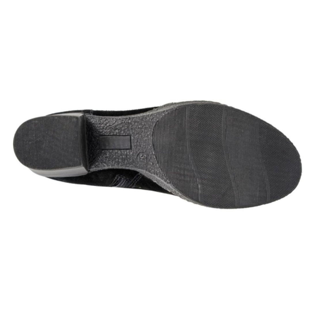 Alessina Short Suede Leather Block Heel Boots Khaki Green - Sugarplum Boutique