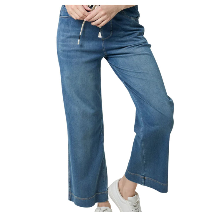 Allie Wide Leg Ankle Length Jeans - Sugarplum Boutique