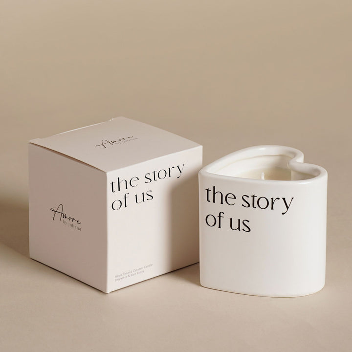 Amore Heart Candle - The Story of Us - Sugarplum Boutique