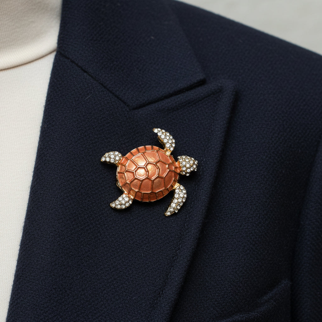 Antique Turtle Coral Brooch - Sugarplum Boutique