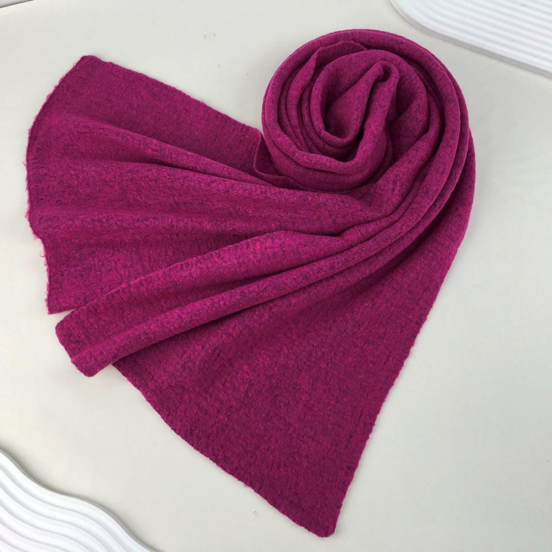Anya Plain Cosy Cerise Pink Winter Scarf - Sugarplum Boutique