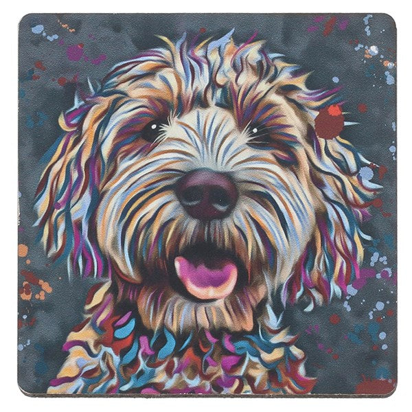 Aquamarine Cockapoo MDF Coaster - Sugarplum Boutique
