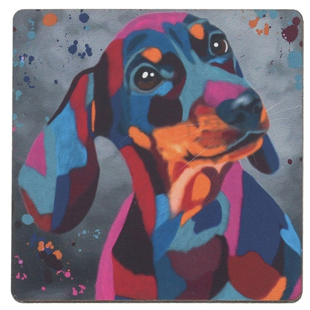 Aquamarine Dachshund MDF Coaster - Sugarplum Boutique