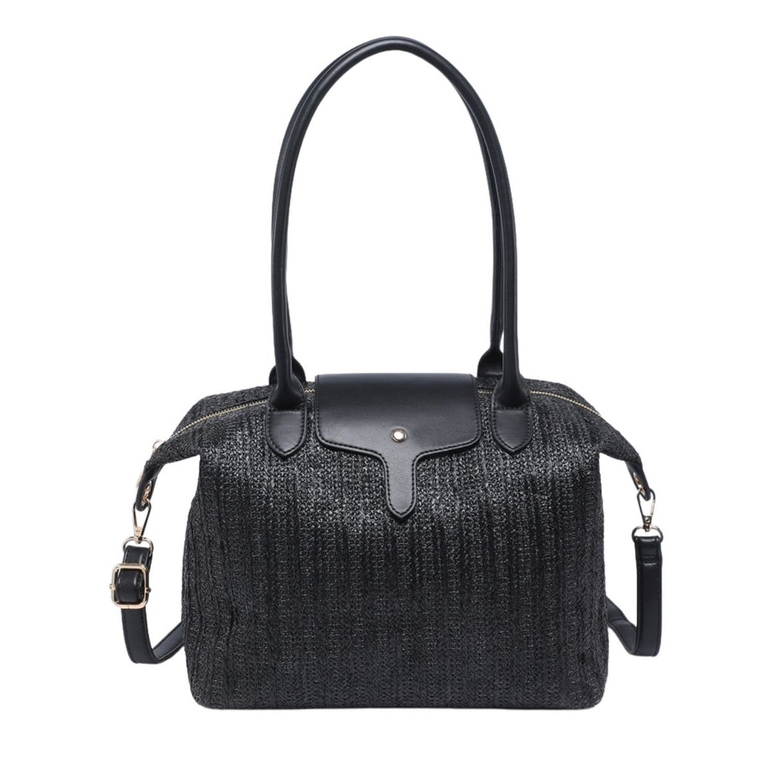 Arlo Black Straw Shopper - Sugarplum Boutique