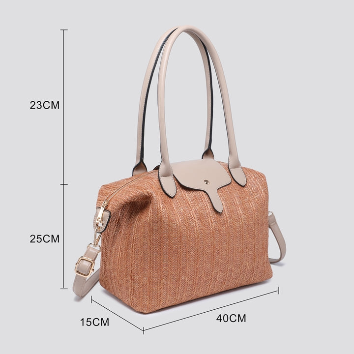 Arlo Cream Straw Shopper - Sugarplum Boutique