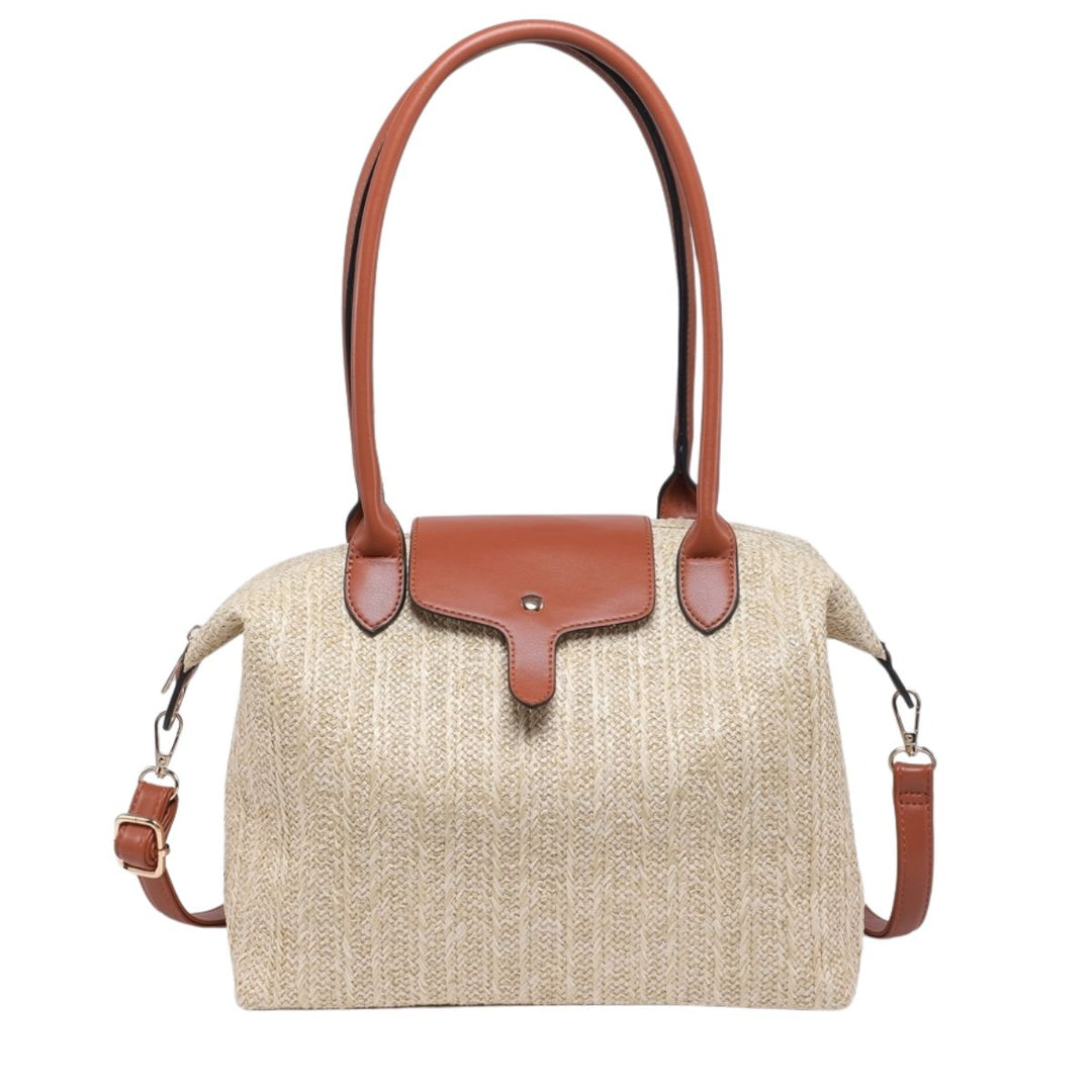 Arlo Cream Straw Shopper - Sugarplum Boutique