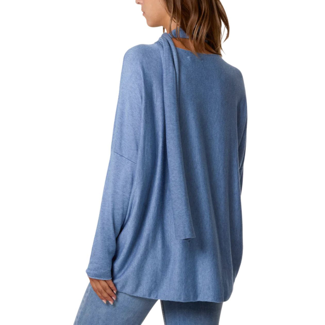 Ashley Denim Blue Wool Mix Scarf Jumper Set - Sugarplum Boutique