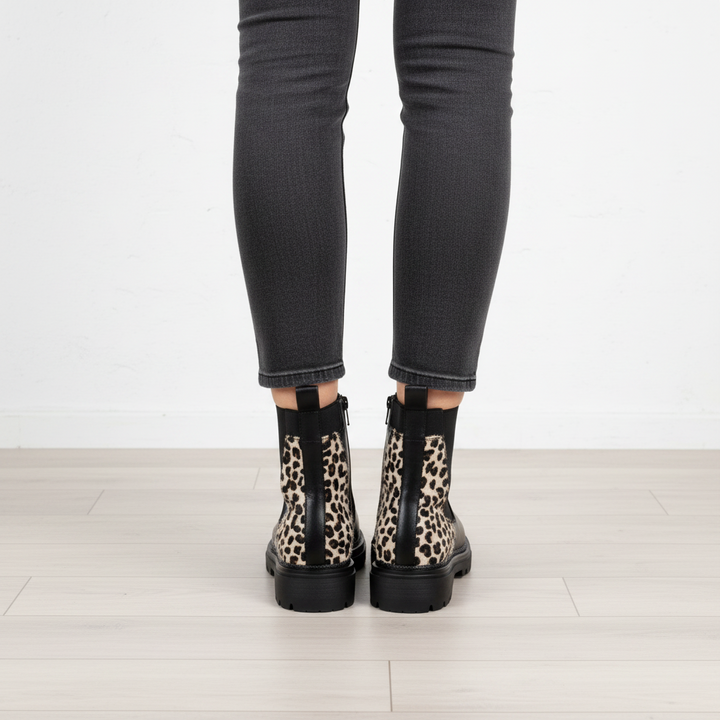 Athena Black Leopard Ankle Boot - Sugarplum Boutique
