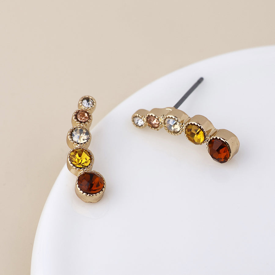 Autumn Golden Crystal Ear Climber Earrings - Sugarplum Boutique