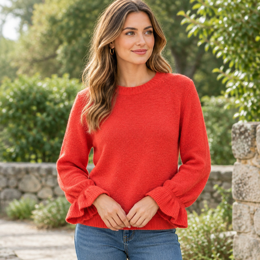 Baby Alpaca Coral Bell Sleeve Jumper - Sugarplum Boutique