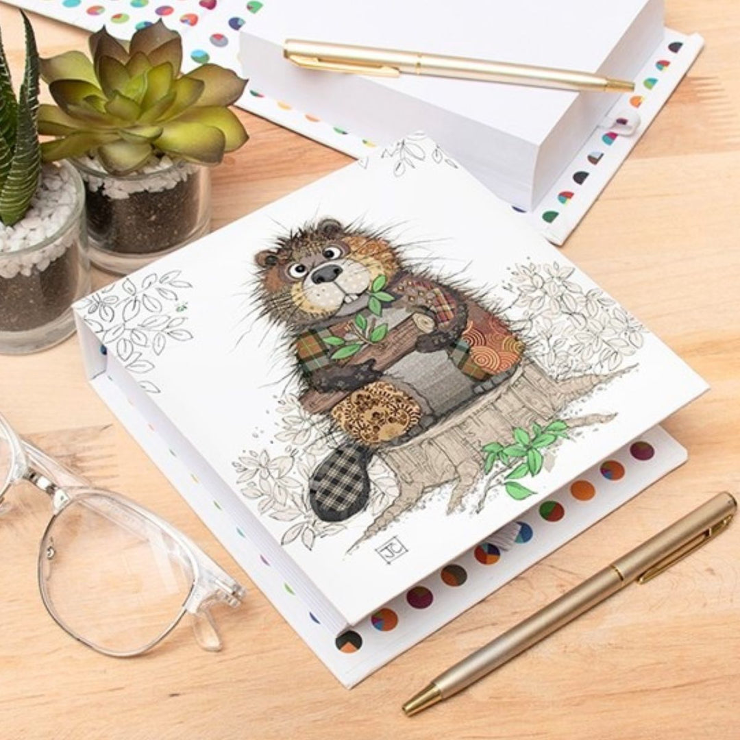 Beaver Bug Art Memo Pad With Pen - Sugarplum Boutique