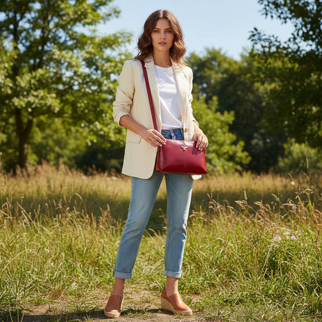 Bee Wine Red Handbag - Sugarplum Boutique