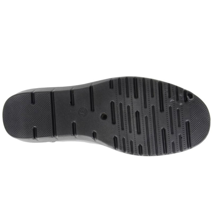 Black Patent Saddle Trim Loafer - Sugarplum Boutique