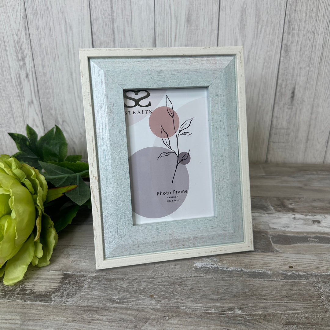 Blue Beige Photo Frame 4x6 - Sugarplum Boutique